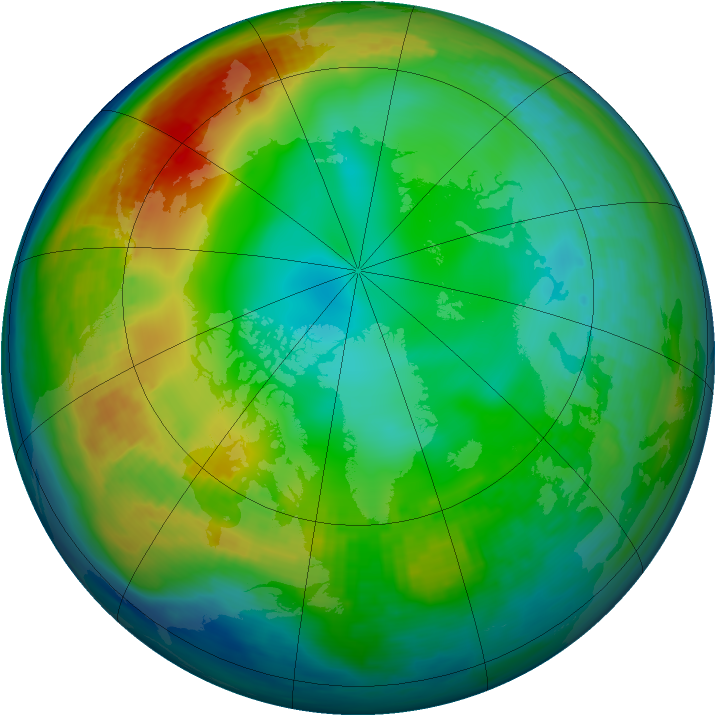 Arctic ozone map for 06 December 1983